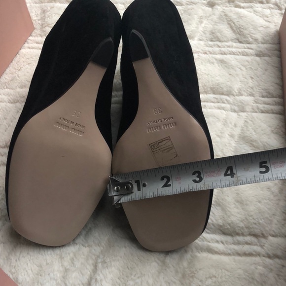 New miu miu Black suede leather mule heels black - Picture 2 of 8